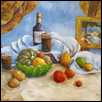 Fruits, Cloth and Bottle