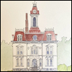 CHASE COUNTY COURTHOUSE - COTTONWOOD FALLS KS -- Artist: Janet Carpenter Size: 7" x 10" Medium: Watercolor Price: $225.00