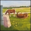 DAY OFF AT THE RANCH -- Artist: Kathleen Anderson Size: 14" x 11" Medium: Oil Price: $350.00