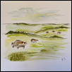 GRAZING ON THE KONZA -- Artist: Karla Snider Size: 10" x 8" Medium: Watercolor Price: $225.00