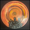 URBAN CIRCLESCAPE IN ORANGE - JOE DIMINO -- Artist: Folly Theater Size: 12" x 12" Medium: Other Price: $50.00