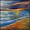 BEWITCHING BEACH AT SUNSET -- Artist: Susan Ashley Size: 20” x 20” Medium: Oil
