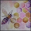 QUEEN BEE -- Artist: Christine Webster Size: 20" x 20" Medium: Watercolor Price: $400.00