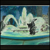 MILL CREEK FOUNTAIN AT NIGHT -- Artist: Thomas Bumgardner Size: 20" x 16" Medium: Oil Price: $225.00