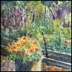 GARDEN CHAOS -- Artist: Tina Nipper-Karnowski Size: 6.5" x 6.5" Medium: Watercolor Price: $100.00