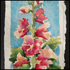 HOLLYHOCKS -- Artist: Tammie Dickerson Size: 4" x 6" Medium: Watercolor Price: $175.00