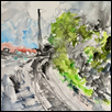 OTHER SIDE OF THE TRACKS -- Artist: Rebecca Tombaugh Size: 9" x 12" Medium: Watercolor Price: $55.00