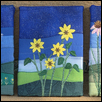 WILDFLOWER TRIPTYCH -- Artist: Kristine Luber Size: 15" x 7" Medium: Fiber, Jewellry/Wearable Art Price: $175.00