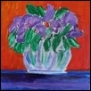 Lilacs in Glass Bowl with Red