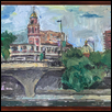 PLAZA VIEW (CAPITAL GRILLE) -- Artist: sarah Berger Size: 16" x 12" Medium: Oil Price: $350.00