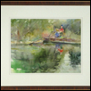 LD PAINTING BY THE EDGE OF A POND -- Artist: John Keeling Size: 15" x 12" Medium: Watercolor Price: $300.00