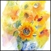 Sunflowers in Chinese Vase