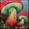 TWO-COLORED BOLETE -- Artist: Reagan Wessel Size: 4'' x 4'' Medium: Acrylic Price: $85.00